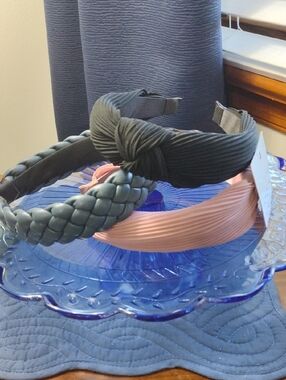 Three-Piece Women’s Headband Set — Black, Dark Green, Blush Pink